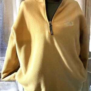 The North Face Ochre Yellow Quarter Zip Fleece | Cozy Gorpcore Layer